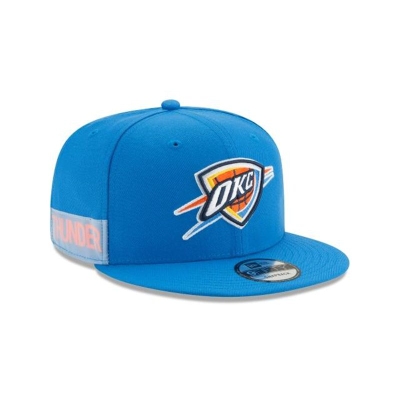 Blue Oklahoma City Thunder Hat - New Era NBA Clear Feature 9FIFTY Snapback Caps USA2946813